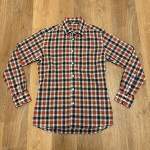 State and Liberty Hunwick Plaid Dress Shirt Medium Red Black Performance Stretch